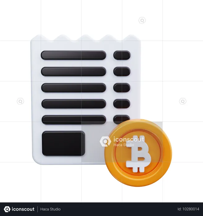 Factura bitcoin  3D Icon