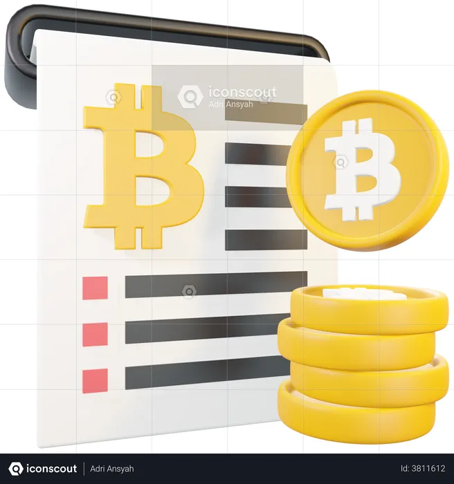 Factura bitcoin  3D Illustration