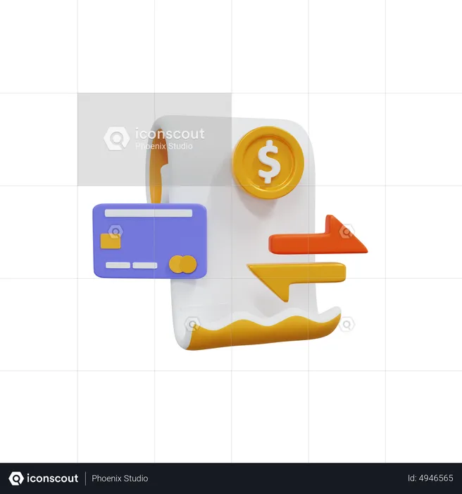 Factura de tarjeta de crédito  3D Icon