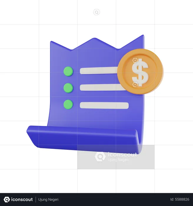 Factura de pago  3D Icon