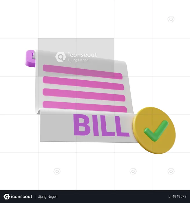 Facture payée  3D Icon