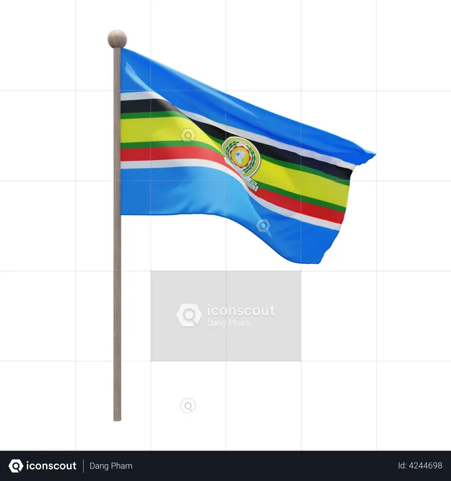 Fahnenmast der Ostafrikanischen Gemeinschaft Flag 3D Flag