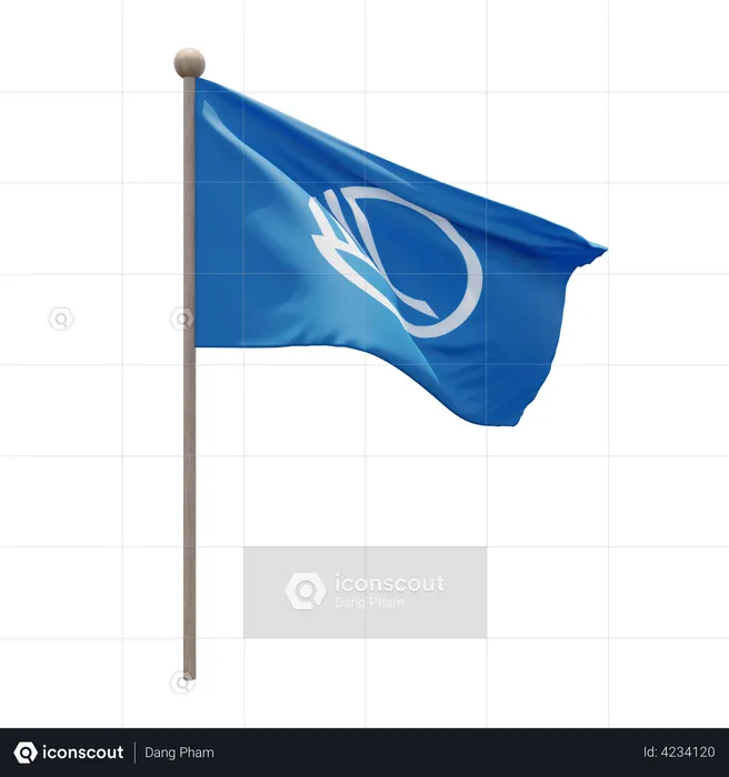 Fahnenmast des Nordischen Rates  3D Flag