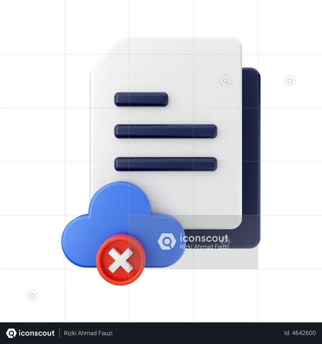 Failed Cloud File  3D Illustration