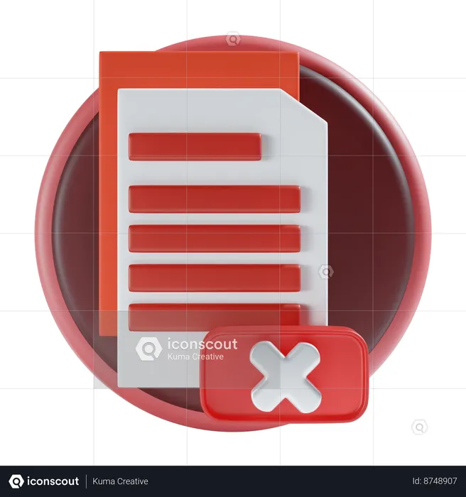 Failed file  3D Icon