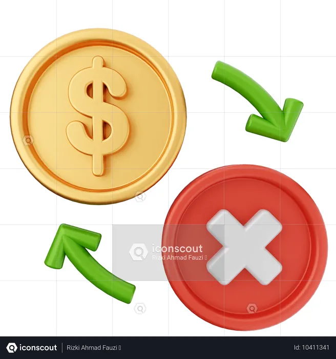 Failed Money Dollar  3D Icon