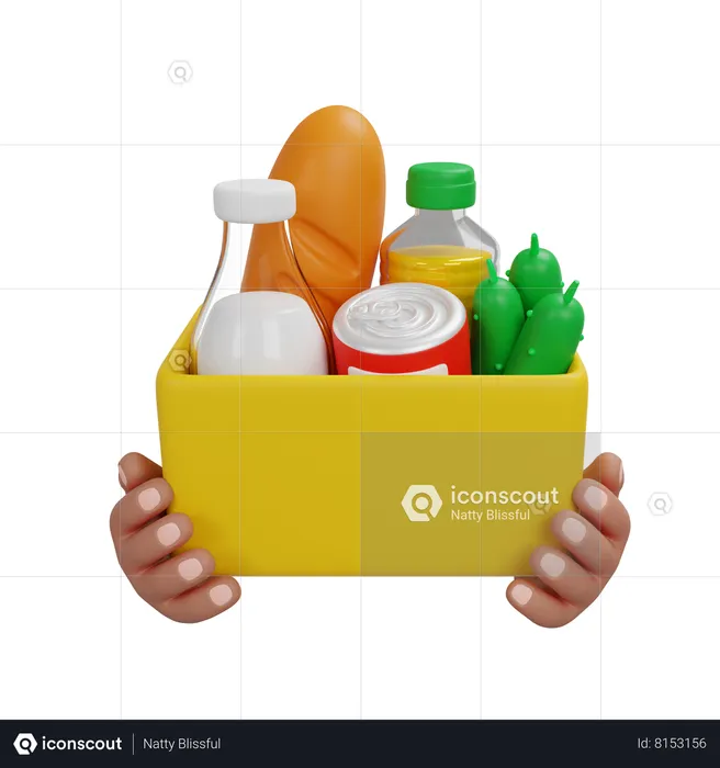 Faire don d'une boîte de nourriture  3D Icon