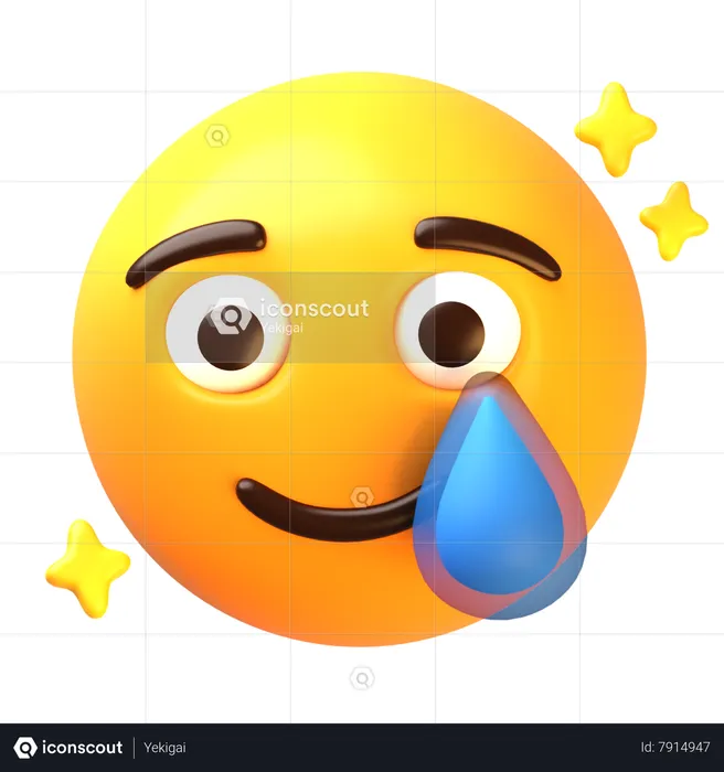 Fake laugh face Emoji 3D Icon