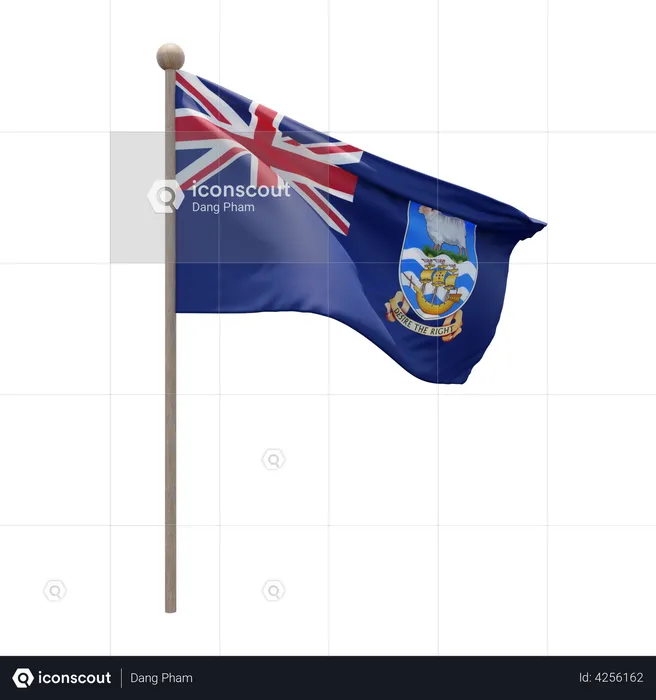 Falkland Islands Flagpole Flag 3D Flag