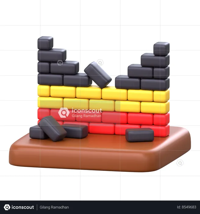 Fall of The Berlin Wall  3D Icon