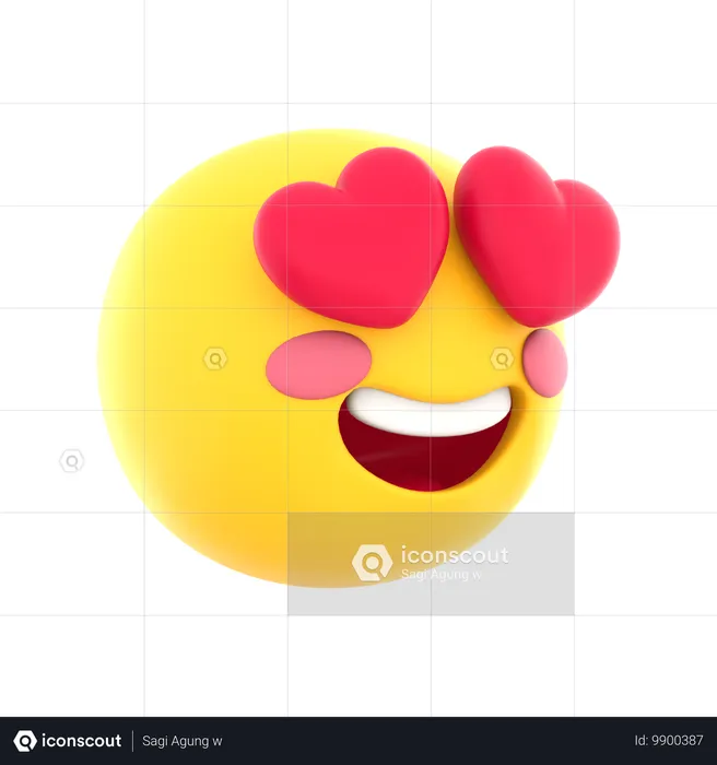 사랑에 빠지는 이모티콘 Emoji 3D Icon