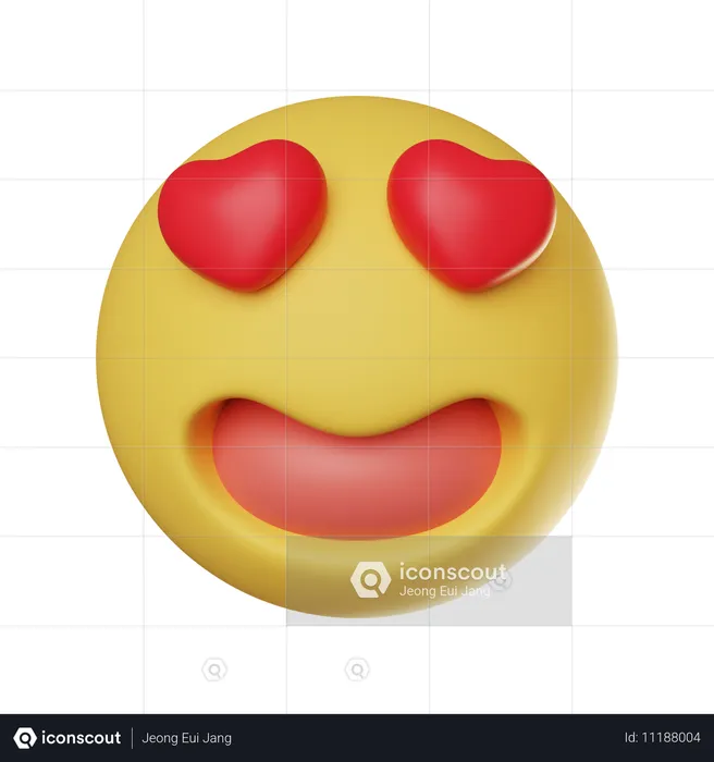 恋に落ちる顔の絵文字 Emoji 3D Icon