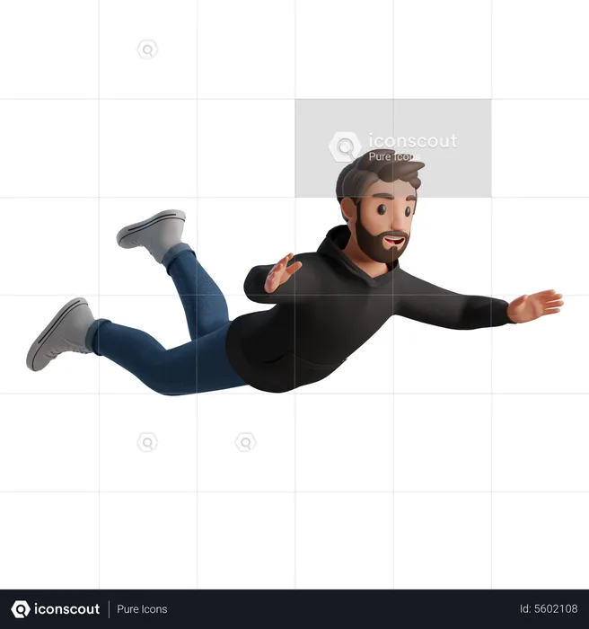 Falling Man  3D Illustration