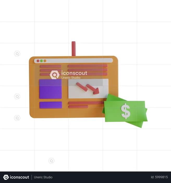 Fallling Money Persentation  3D Icon