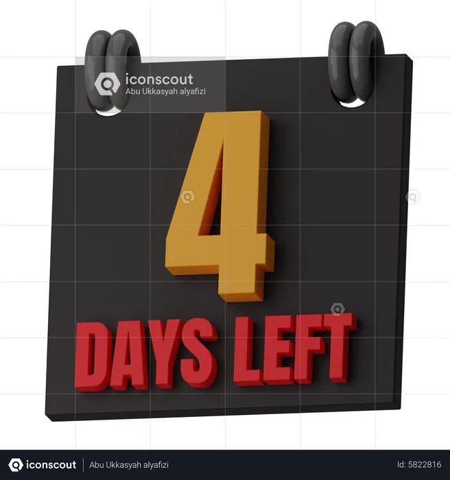 Restam 4 dias  3D Icon