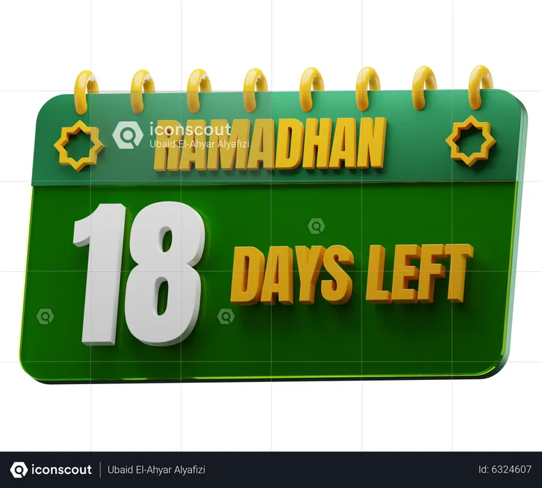 Quedan 18 días para el Ramadán  3D Icon