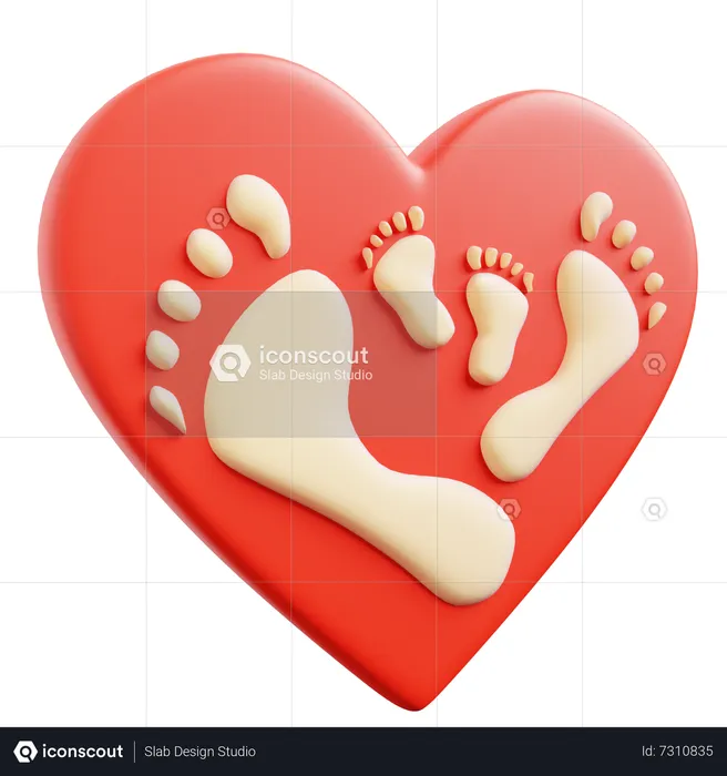 Family Footprint  3D Icon