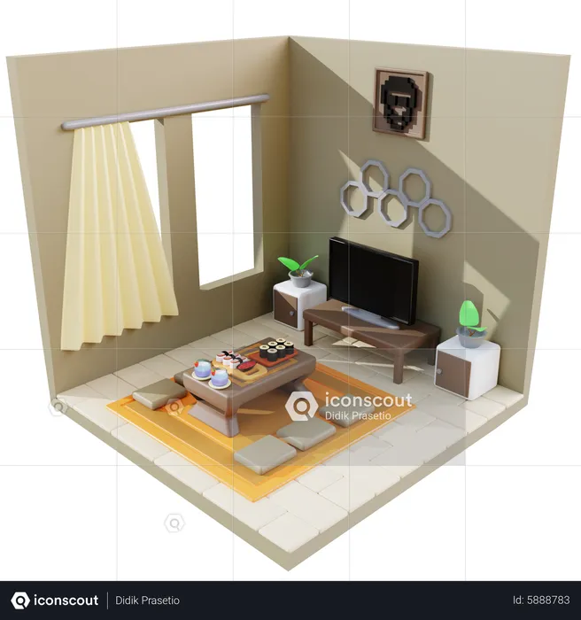 Family Room  3D Icon