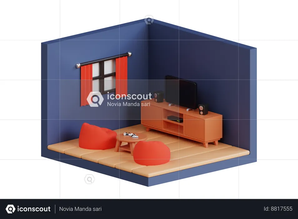 Family Room  3D Illustration