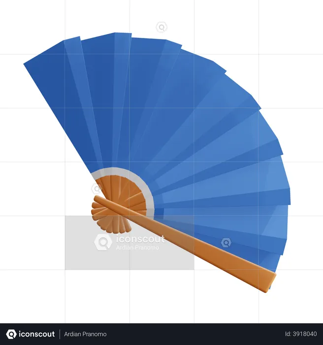 Abanico japonés  3D Illustration