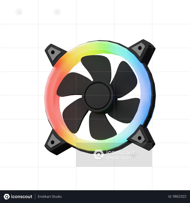 ファン PC RGB  3D Icon