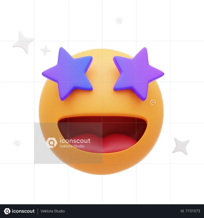 Fan Star Emoji Logo 3D Icon