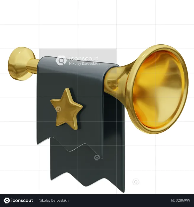 Fanfare Announcement  3D Illustration