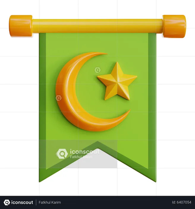 Fanion islamique  3D Icon