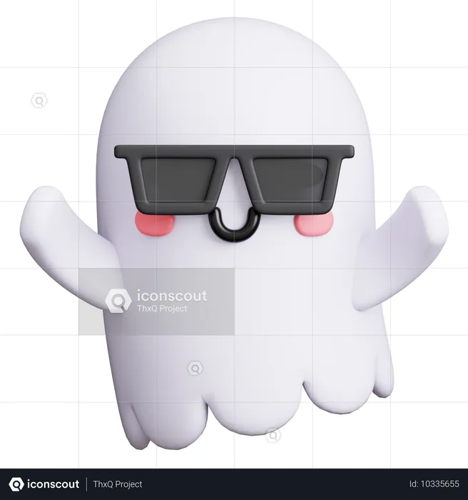 Fantôme avec des lunettes de soleil  3D Icon