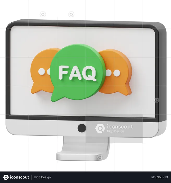 Faq Computer  3D Icon