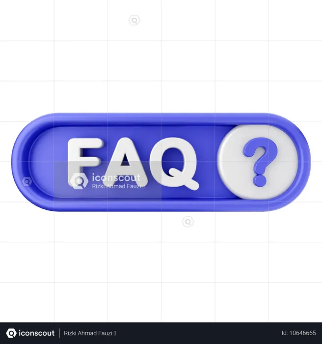 Botão de texto faq  3D Icon