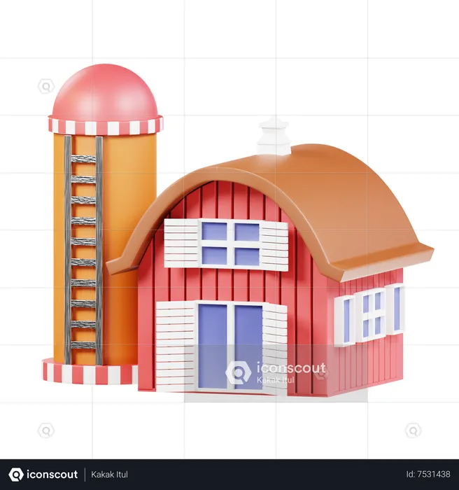 Farm Barn  3D Icon