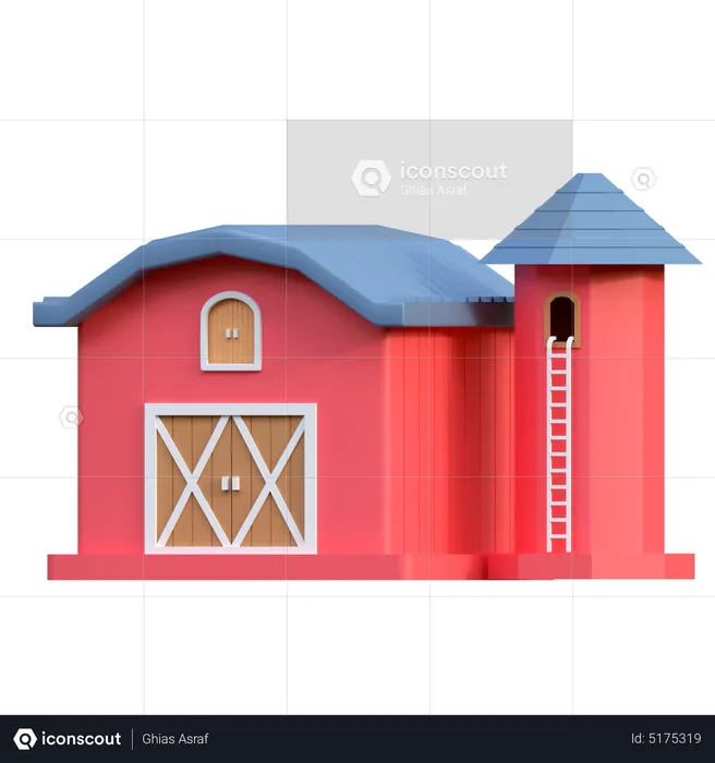 Farm Barn  3D Icon