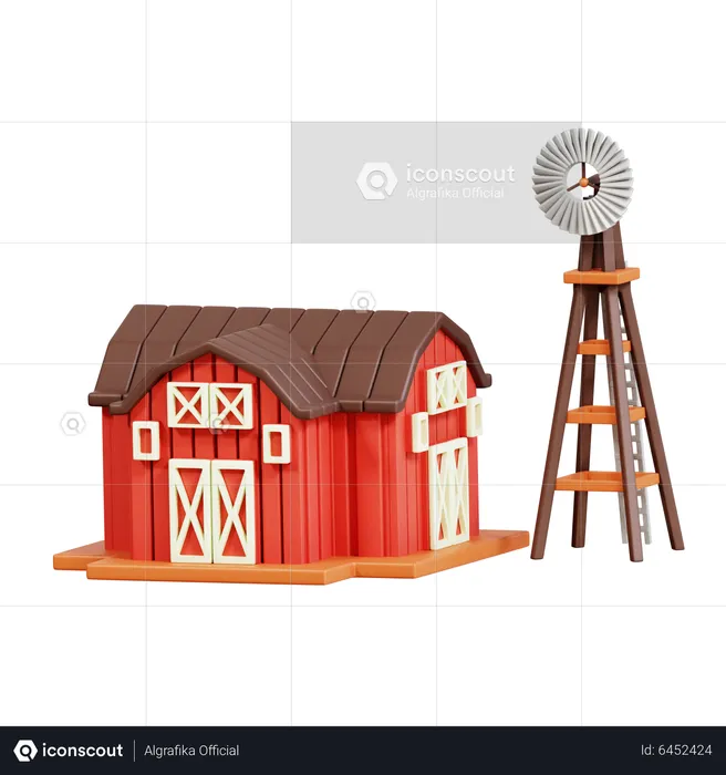 Farm Barn  3D Icon