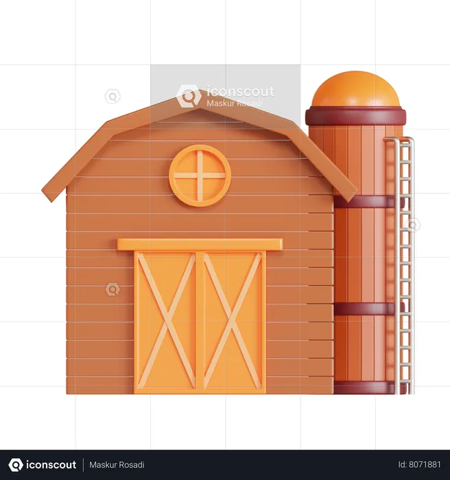 Farm Barn  3D Icon