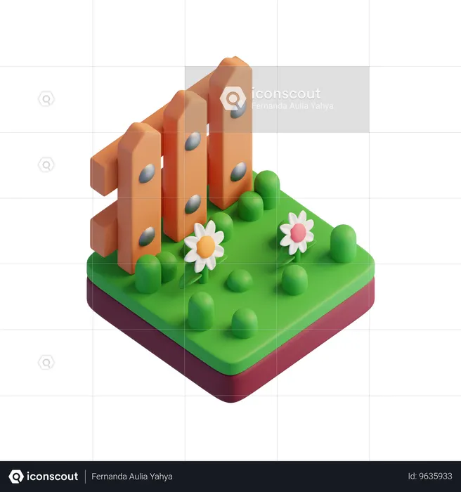 Farm Fence  3D Icon