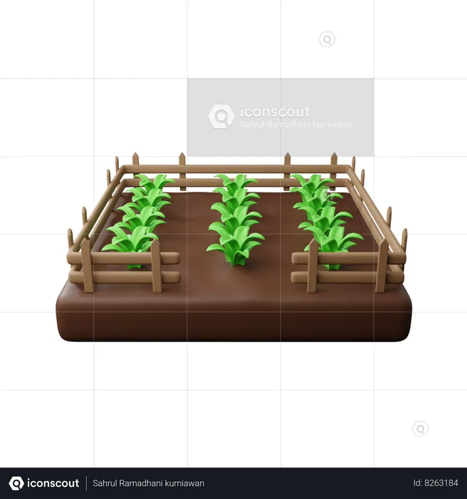 Farm fields  3D Icon