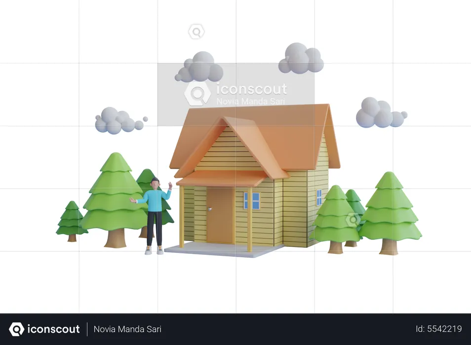 Farm House  3D Illustration