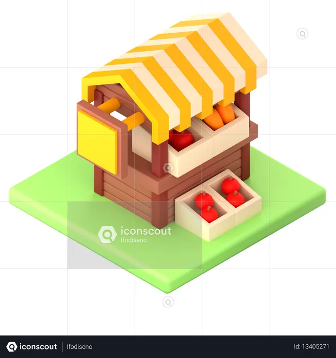 Farm market stall  3D Icon