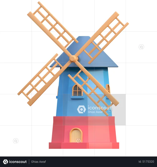 Farm Mill  3D Icon