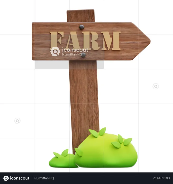 Farm Signboard  3D Icon