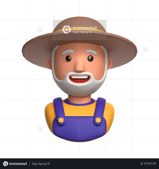 Farmer  3D Illustration