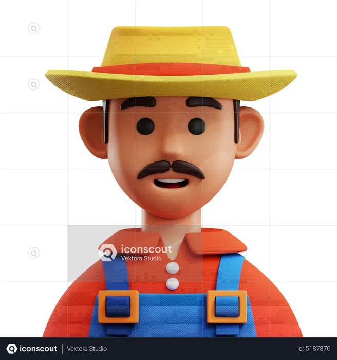 Farmer Avatar  3D Icon