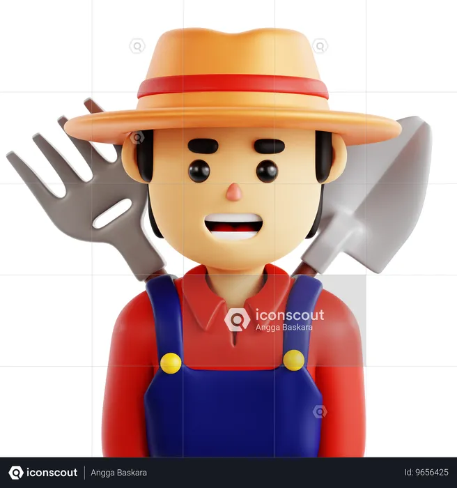 Farmer Character  3D Icon