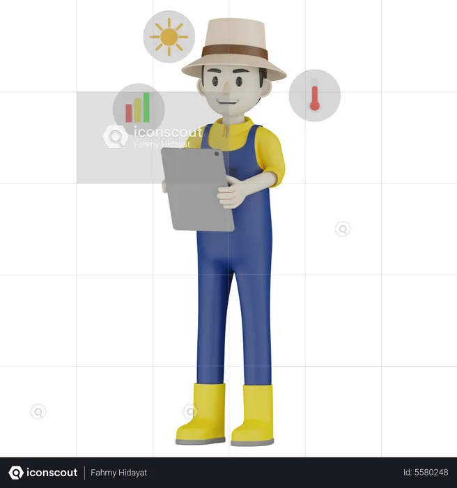 Farmer Make Analysis Report  3D Illustration