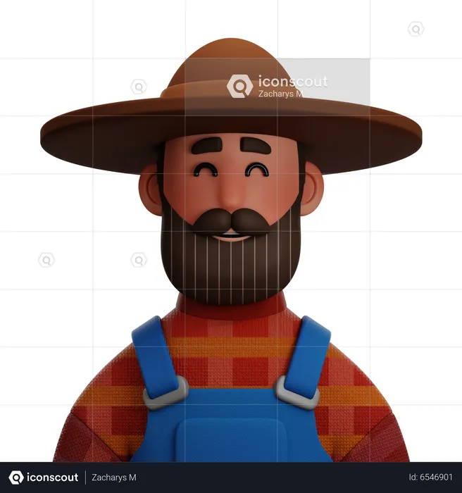 Farmer Man  3D Icon