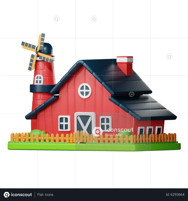 Farmhouse  3D Icon