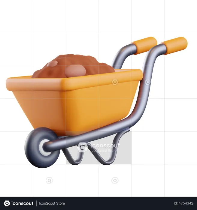 Farming Wheelbarrow  3D Illustration