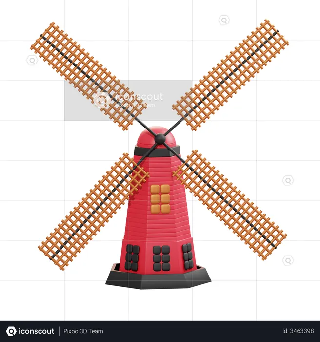 Farming Windmill  3D Illustration