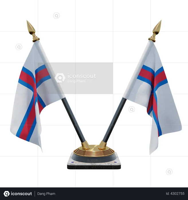 Faroe Islands Double Desk Flag Stand Flag 3D Flag